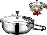 Stainless Pressure Cooker - Folding Stainless Steel Cooking Pot | High Pressure Cooker with Valve | Induction Compatible | Fast & Safe Cooking | Ideal for All Hob Types