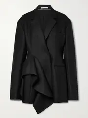 [JASON WU COLLECTION] JASON WU COLLECTION - Ruffled Wool Blazer - Black - US6 US 6 Black