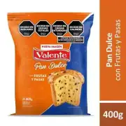 Valente – Pan Dulce Argentino con Frutas y Pasas 400gr – 12 Unidades