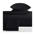 Kamas 4PC Sheet Sets Queen Black 1000 Thread Count Egyptian Cotton, Sateen We...