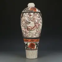 在飛比找樂天市場購物網優惠-宋磁州窯龍鳳紋梅瓶古董古玩收藏真品仿古瓷器擺件老物件老貨