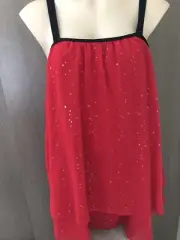 Ladies Size 14 Top Autograph Night Fever Red Sequin Chiffon RP $89.99 Stunner!