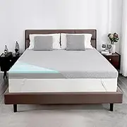 Extra Firm Mattress Topper 4 Inch Short Queen, Firm to Extra Firm Reversible Bed Topper for RV Mattress, High-Density Memory Foam Mattress Pad with Removable Cover, No Smell, CertiPUR-US Certified