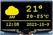 Waveshare 2.4" OLED Display Module, 128×64 Resolution, SPI / I2C Communication,with Onboard Voltage Translator, Yellow Version