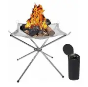 Portable Fire Pit Heavy Duty Collapsible Steel Mesh With Carry Bag BRAND NEW