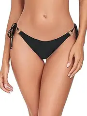 [RELLECIGA] Women's Low Waisted Tie-Side Thong Bikini Bottom