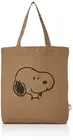 Snoopy Peanuts Canvas Tote Bag Mocha Simple Snoopy Face