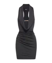 Tom Ford Draped Lustrous Jersey Mini Cocktail Dress IT40,IT42 Black