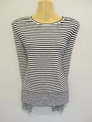 *DAVID LAWRENCE* STUNNING MONOCHROME STRIPED SOFT STRETCHY TOP sz14 NWT!