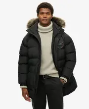 Everest Longline Baffled Parka | Jet Black