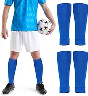 Tugaizi Football Sock Sleeves Navy Blue Soccer Shin Guards Sleeves Shin Pad Sleeves for Football Games Beginner