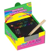 200pcs Rainbow Scratch Mini Art Notes Magic Scratch Paper Note Cards Arts