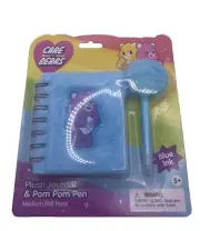 Care Bear Blue Plush Journal Note Book Pom Pom Pen New Sealed