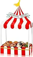 Wonderjune Carnival Cupcake Stand Circus Cupcake Holders decor Red White Circus Tent Popcorn Stall Table Centerpieces for Dessert Table Displays Carnival Birthday Theme Party Decorations