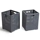 42L Collapsible Plastic Laundry Baskets,Foldable Laundry Hamper,Pack of 2 (Gr...