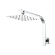 Simplus 8" SS304 Rain Shower Head Set Square Gooseneck Shower Arm Wall Mounted