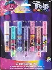 Townley Girl Trolls World Tour Super Sparkly 7 Pack Party Favor Lip Gloss, 7 CT