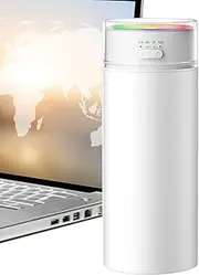 Bedroom Humidifier - Portable Humidifier,Auto Shut-Off USB Rechargeable Humidifier with Colorful Light Small Personal Desktop Humidifier for Baby Nursery