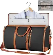 [Generic] Garment Duffel Bag, Garment Bags for Travel, Travel Garment Storage Bag, Convertible Suit Travel Bag for Women, 2 in 1 Hanging Foldable PU Leather Duffle Bag for Men & Women Flight Travel Organizer, WVPCB7URZC5Q07NQ