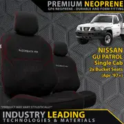 Nissan Patrol GU Y61 - Single Cab - 2x Bucket Seats - GP6 Premium Neoprene 2x Front Seat Covers (Made to Order)