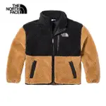 【THE NORTH FACE】北面兒童黑棕拼接舒適保暖立領抓絨外套｜8748KOM