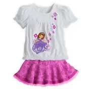 DISNEY STORE SOFIA THE FIRST TOP & SKIRT SET GIRLS SIZE 7/8 CUTE & STYLISH! NWT