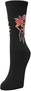 [Natori] Rose Garden Cotton Blend Women's Crew Socks