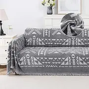 Smarcute Chenille Sofa Cover for Cushion Couch Sofa Slipcover Soft Couch Cover for Sectional Couches Sofa Towel Cover for Living Room Furniture Throw Covers for Pets Dog(X-Large,180x340cm,Grey)