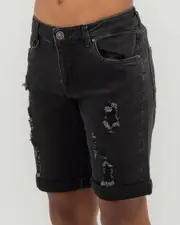 [Skylark] Skylark Boys' Assurance Denim Shorts in Black Size 16 16 Black