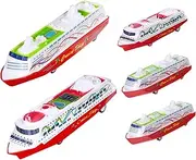 KOMBIUDA 5Pcs Cruise Ship Model for Interactive Pull Back with Realistic Design Enhances Cognitive Skills and Parent Interaction for Home Decor and Fun Playtime