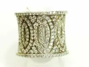Ladies Beautiful 408 stone pave Band Ring Cubic Zirconia Sterling Silver size 7