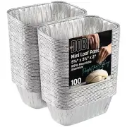 "DOBI 100-Pack Aluminum Mini Loaf Pans - 1lb Disposable Foil Baking Tins