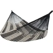 2-Person Cotton and Nylon Woven Fabric Hammock - Black and White by Sunnydaze