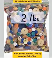 2 lbs Brand New Round Buttons Assorted Sizes & Color