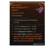 Diablo 4 S8 Phasing Poltergeist's Chain Compound Fracture Legendary Amulet Gear