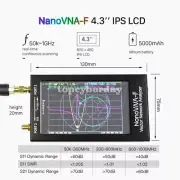 NanoVNA-F Vector Network Antenna Analyzer 10K-1500MHz 4.3" TouchScreen W/ Button