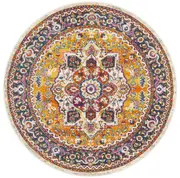 Babylon in Rust and Multi Coloured : Round Rug