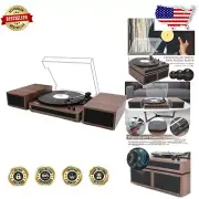 3-Speed Vinyl Record Player with Wireless Connectivity & Dual Stereo Speakers