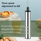 Handheld Milk Frother Egg Beater Whisk Coffee with 3 Stainless Whisks