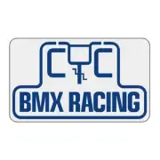CYC - BMX RACING BLUE on white decal - old school bmx
