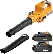 Leaf Blower Cordless, 20V Electric Leaf Blower with 2 Battery and Charger, Lightweight, 160 MPH Powerful Battery Powered Leaf Blower for Lawn Care, Patio, Yard, Side Walk, Snow Blowing