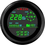 HAN-Store GPS Speedometer 0-299 Km/h LCD Digital GPS Speedometer OverSpeed Alarm RPM Gauge Tachometer Fit for Boat Motorcycle Car (Color : BN)