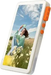 Universal Phone Selfie Monitor Screen with Support Rack, Wireless/Wired Phone Screen Sharing, Back Camera Selfie Monitor for Vlog, Live Streaming, Photo Taking (Beige)