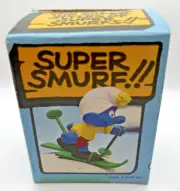 Vintage Super Smurf Skier Smurf 4.0205 In Box Schleich 1978 Peyo- Brand New