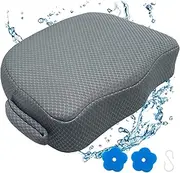Hot Tub Booster Seat for Adults, 5 Inch Thick Supportive Cushion with Non-Slip Bottom, Weighted for Quick Sink Without Float, Spa Booster Seat for Hot Tub (Including Inflatable), Pool Gray