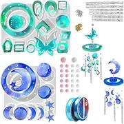 2 Set Wind Chimes Resin Moulds, FineGood Resin Moulds Silicone Butterfly Moon Epoxy Resin Moulds DIY Silicone Moulds for Resin Gifts for Women Home Decor