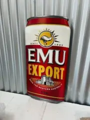 EMU EXPORT BEER CAN LARGE METAL SIGN DIE CUT 3D DESIGN