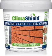 Smartseal's Climashield - A Masonry's 25 year Protection Cream Waterproof Sealant - Professional Quality Brick Sealer Exterior And Interior - Easy To Apply Solvent Free Brick Sealant (5 Litre)