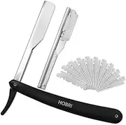5RIDGE Traditional Razor - Professional Hairdressing Accessories for Men's Shaving and Beard Grooming 10 Razor Blades Carry Bag