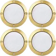XYWHPGV 4pcs 4'' Metal Glossy Audio Speaker Cover Mesh Subwoofer Grill Horn Guard Decorative Circle Grille Protector Gold Tone for Car(6fd51 26963 8b861 d3c21 81403 39812